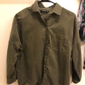 Zara Army Green Coterie Button Down